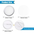 200 Set Blank Pin Back Button Parts 44mm Metal Cover Plastic Back Clear Film