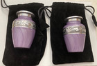 5 Keepsake Cremation Urn For Human Ashes  Lavender And Silver With Velvet Case