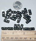 24 Vintage Shiny Black  5  Rectangular Buttons G82