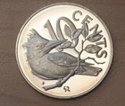 1977 British Virgin Islands 10 Cents Ringed Kingfisher Silver