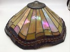 Vintage 16    Tiffany Style Stained Slag Glass Lamp Shade Only