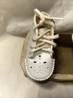 Vintage White Leather Baby Shoes Lace-up Ties Worn Toddlers Crib