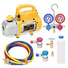 Favorcool 3cfm 1 4hp Vacuum Pump Ac Manifold Gauge Set Combo For R410a R22