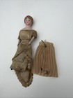Antique Dollhouse German Porcelain Bisque Doll 5    Edwardian Bride Dress
