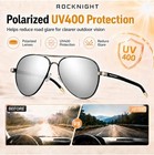 Polarized Aviator Sunglasses Uv400 Metal Frame Silver Mirror Unisex Driving