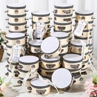 Fiada 80 Set 4 Inch Wedding Tambourines Bulk For Adults Wooden Hand White