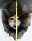 Raku Pottery Mask Ira Merrill Wolverine Ruff Alaska 17  Art Signed 1995