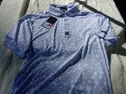 Nwt Bad Birdie Golf Polo  Men s L  Pointed Collar  Purple  Floral Print  88 12