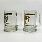 Vintage Beer Mug With Gold Lettering  Heavy Glass - Beer Stein 5 Cents