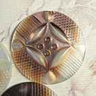 Stunning Set Of 3 Large Antique Carved Pearl Shell Buttons   Just Over 1-11 16 