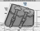 Real Black Goat Leather Combo Motorcycle Saddle Bag Panniers Tool Pouch Side Bag