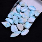 19 Pcs Natural Larimar Top Quality Untreated 14mm-25mm Cabochon Loose Gemstones