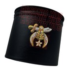  Masonic Shriner Fez Case In Black With Hand Embroidered Emblem   Hand Made