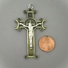 2 Crucifixes - 2 5  Large Saint Benedict Rosary Cross Bronze