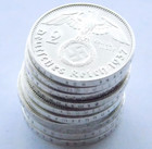 German Lot 10x Coins 2 Reichsmark 1937 - 1939 Swastika Silver 3rd Reich Ww2 Mark