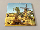 A Holland Decorative Tile  Ter Steege Bv Hand Decorated  Windmill And Farm 6  Sq