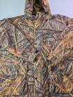 Vtg Browning Hydro Fleece Goretex Mossy Oak Hooded Jacket Camo Hunting 3xlt 90s