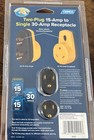 Camco Powergrip Rv Two-plug 15-amp To Single 30-amp Adapter Receptacle 125v