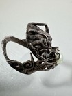 Antique 900 Silver Detailed Chinese Import Dragon Head Green Jade Ring Size 5