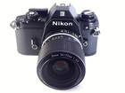Nikon Em 35mm Film Camera Body Slr Black   Series E Zoom 36-72mm Lens Set Japan 