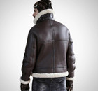 Men s B3 Shearling Leather Aviator Jacket Flying Raf Bomber Winter Coat Faux Fur
