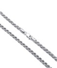 925 Sterling Silver Rope Chain Link Necklace Rhodium Plated Anti Tarnish 4 5mm 