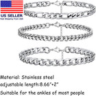 Silver Ankle Bracelets For Women Waterproof Stainless Steel Anklet Adjustable La