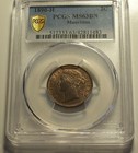 British Mauritius  1890 H Victoria Two Cents 2 Cents Pcgs Ms 63  250 000 Mintage
