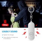 Personal Safety Alarm Self-defense Keychain 135db Led Rechargeable Siren W light