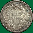 1869 Seated Liberty Half Dime Almost Uncirculated Au Coin  39334