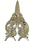 Vintage 800 Silver Italy Fratelli Coppini Pan Grape Cherub Shear Scissors 64 Gr