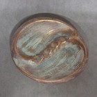 Stangl Pottery Mid Century Ashtray 3942 Aqua 22 Karat Gold Washed