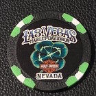 Las Vegas Hd   Nevada  black green Wide Print  Harley Davidson Poker Chip