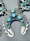 Naja Squash Bintage Navajo Blossom Sterling Silver Turquoise Necklace