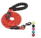 5 Ft Dog Rope Leash - Reflective Nylon Lead  Training Padded Handle For Puppies