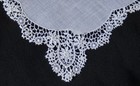 Vintage Schiffli Lace And Linen Handkerchief 12  Bridal Wedding Perfect Hanky
