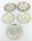 Coasters - Set Of 5 - 2 Are 4  Silver Plated Ep On Steel Italy 3 Are Unmarked
