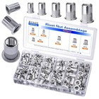 Rivet Nuts 320 Pcs  Metric Insert Rivet Nut Combination Kit  Aluminum Flat
