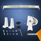 Nilight Marine Led Light Bar Navigation 52inch Curved Lights - White Shell 