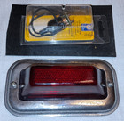 Vintage Bargman Red Glass Tail Light 5-sided Mound Shape Lens    Mounting Frame