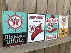Texaco White Marine Sky Fire Diesel Fuel Set Of 4 Combo  Oil Gas Pump Plate
