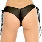 Women s  Exotic Dancewear  Mesh Tie Side  Shorts   short M-4 
