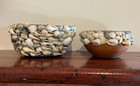 Antique Victorian Sea Shell Work Tramp Art Sailor s Valentine Planters Bowls
