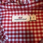 Vineyard Vines   Button Up Shirt Red Gingham High Neck Ruffle Collar Girls 7