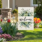 Spring Floral Welcome Garden Flag 12  18 Inch Double Sided For Outside