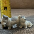 2 Vintage Tiny Miniature White Scottish Terrier     Dog Figurines