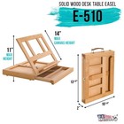 Solana Artist Adjustable Wood Desk Table Easel  Storage Drawer  Art Paint Canvas