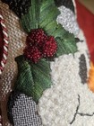 Handmade Needlepoint 15 x10  Stuffed Snowman Glass Seedbeed Embellishments New