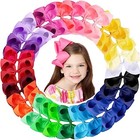 Oaoleer Hair Bows For Girls  30 Colors 6 Inch Grosgrain Ribbon Hair Bows Clips