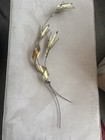 Vintage Hanging Mid-century Brass Copper Metal Wheat Stalk Sheaf Wall Art